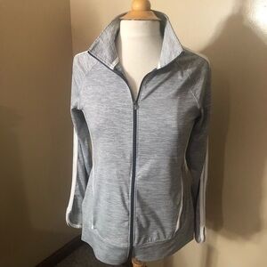 Champion Heathered Black and Gray DuoDry Zip Up Jacket Sz M NWOT